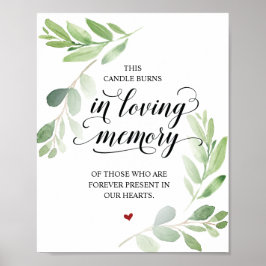 Poster Esta vela queima em memória amorosa Sinal Memorial