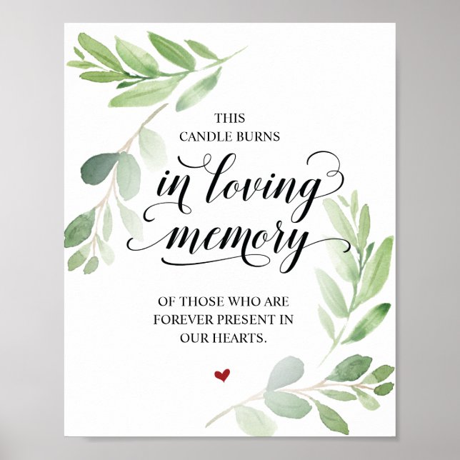 Poster Esta vela queima em memória amorosa Sinal Memorial (Frente)