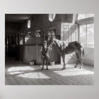 Estábulo de Cavalos de Pólo, 1933. Foto Vintage
