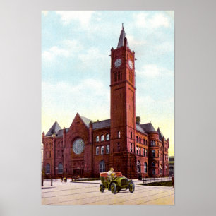 Poster Estação 1915 da união de Indianapolis Indiana