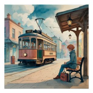 Pôster Estação da Esperança – Poster de Trem de Água emoc