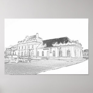 Poster Estação de Arquitetura de Belarus Porechye Parec