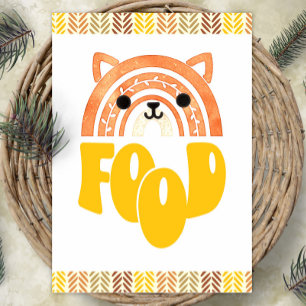 Poster Estação de Comida 5 x 7 Boho Woodland Fox Birth