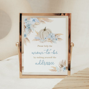 Poster Estação de Envelope Boho Dusty Blue Pumpkin