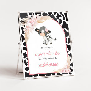 Poster Estação de Envelope de Vaca Pink Boho Highland