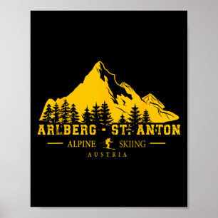 Poster Estação de Esqui Arlberg St. Anton Áustria Esqui A