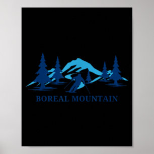 Poster Estação de esqui da montanha boreal califórnia esq