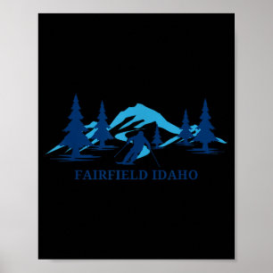 Poster estação de esqui Fairfield idaho esquiador esquian