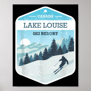Poster estação de esqui lake louise canadá snowboard esqu
