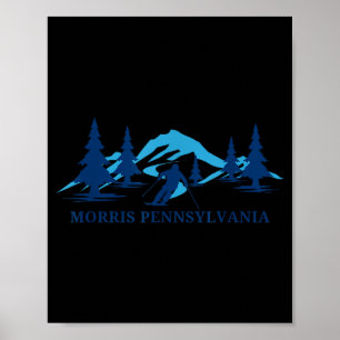 Poster estação de esqui morris pennsylvania esqui esquiad