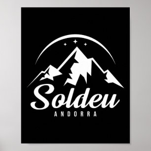 Poster Estação de Esqui Soldeu Andorra Esqui Snowboard 