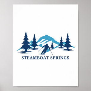 Poster Estação de esqui Steamboat Springs Colorado Esquia