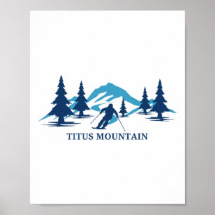 Poster Estação de esqui Titus Mountain Nova York Esqui Es