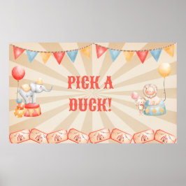 Poster Estação de Festa de aniversário do Circus Watercol