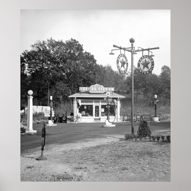 Pôster Estação de Gás Antiga de 1925 (Frente)