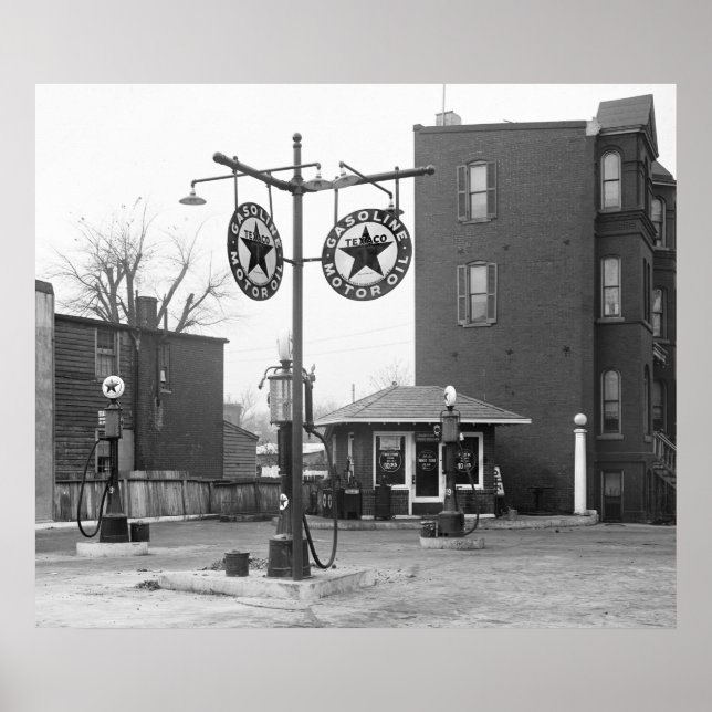 Poster Estação de Gás Antiga de 1925 (Frente)