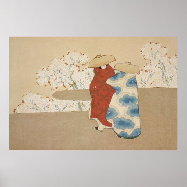 Poster Estação de Hanami por Kamisaka Sekka (1909-1910) (Frente)