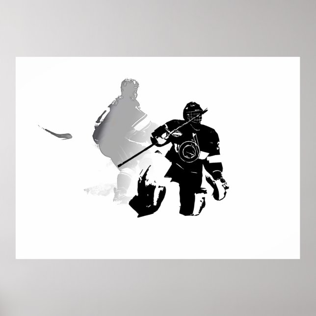 Poster Estação de Hóquei no Gelo - Goalie e Avançar (Frente)