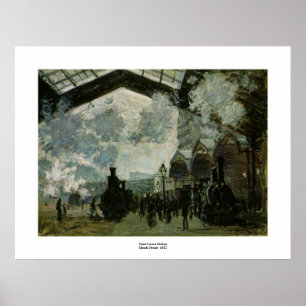 Pôster Estação de Lazare do santo por Claude Monet