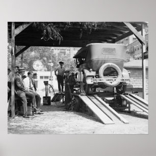 Pôster Estação de Serviço de Automóveis, 1924. Foto Antig