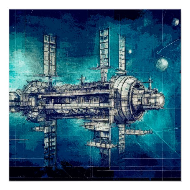 Pôster Estação espacial (Frente)