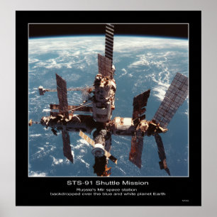 Poster Estação espacial do RIM de Rússia sobre o pl…