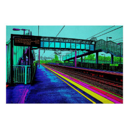 Pôster Estação Ferroviária de Tile Hill em Estilo Pop Art