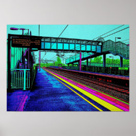 Poster Estação Ferroviária de Tile Hill em Estilo Pop Art