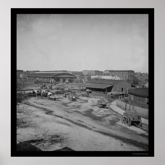Pôster Estação Ferroviária em Atlanta, GA 1864 (Frente)