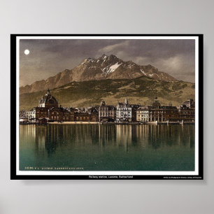 Poster Estação ferroviária, Lucerna, Suiça