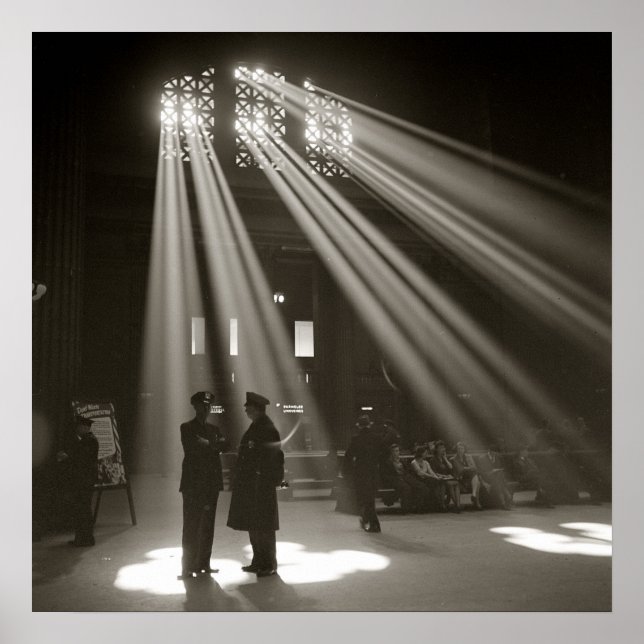 Pôster Estação Union Chicago, 1943. Vintage Photo (Frente)