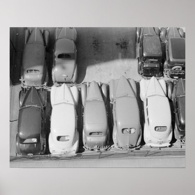 Poster Estacionamento, 1940. Foto Antiga (Frente)