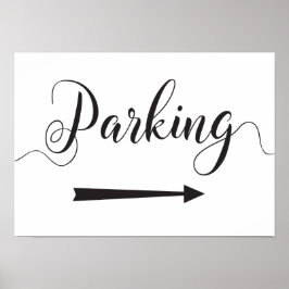 Poster Estacionamento Direita Sinal Seta Direita para Cas