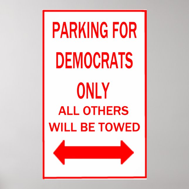 Pôster Estacionando apenas para democratas (Frente)