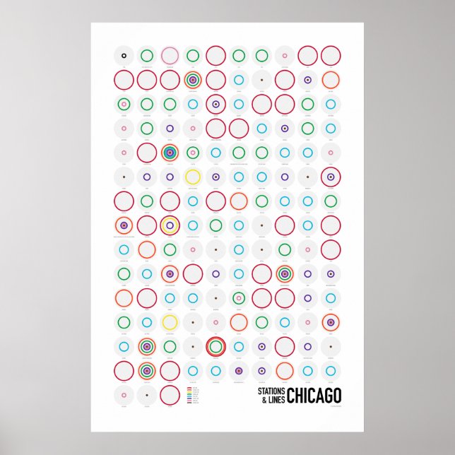 Poster Estações & Linhas: Chicago (Leve) (Frente)