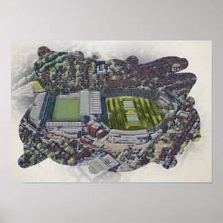 Poster Estádio de críquete artístico Leeds, Yorkshire