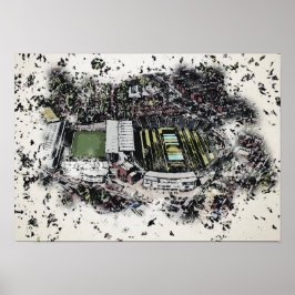 Poster Estádio de críquete artístico Leeds, Yorkshire