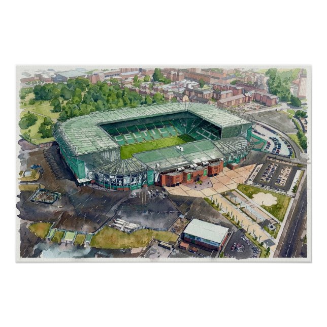 Pôster Estádio de Futebol Glasgow Parkhead (Frente)