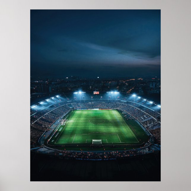 Poster Estádio de futebol vazio à noite (Frente)