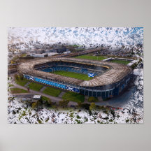 Estádio de Rugby de Edimburgo com a Bandeira da Es