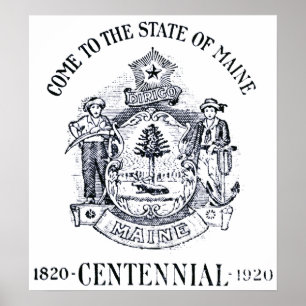 Pôster Estado 1920 de Centennial de Maine