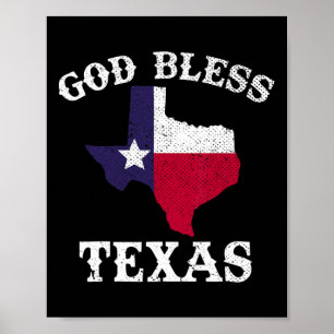 Poster Estado Americano Texas Flag Texan Deus abençoe Tex