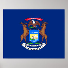 Poster Estado da bandeira de Michigan