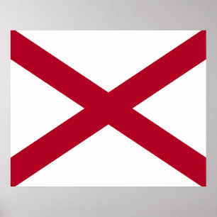 Poster Estado da bandeira do Alabama