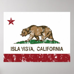 Poster Estado da Califórnia - Sinalizador Isla Vista