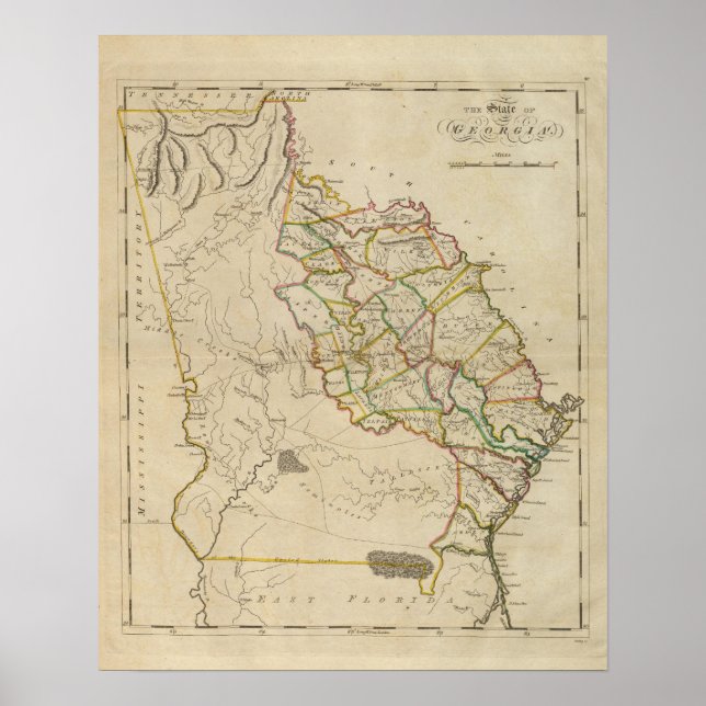 Pôster Estado da Geórgia (Frente)