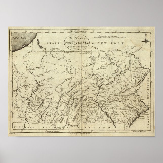 Pôster Estado da Pensilvânia (Frente)