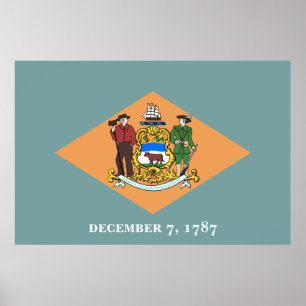 Poster Estado de Bandeira de Delaware