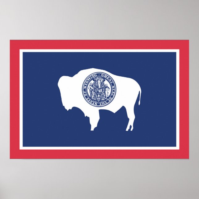 Poster Estado de bandeira do Wyoming, EUA (Frente)