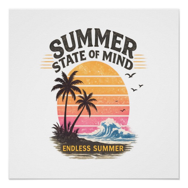 Pôster Estado de Espírito de Verão Vintage (Frente)